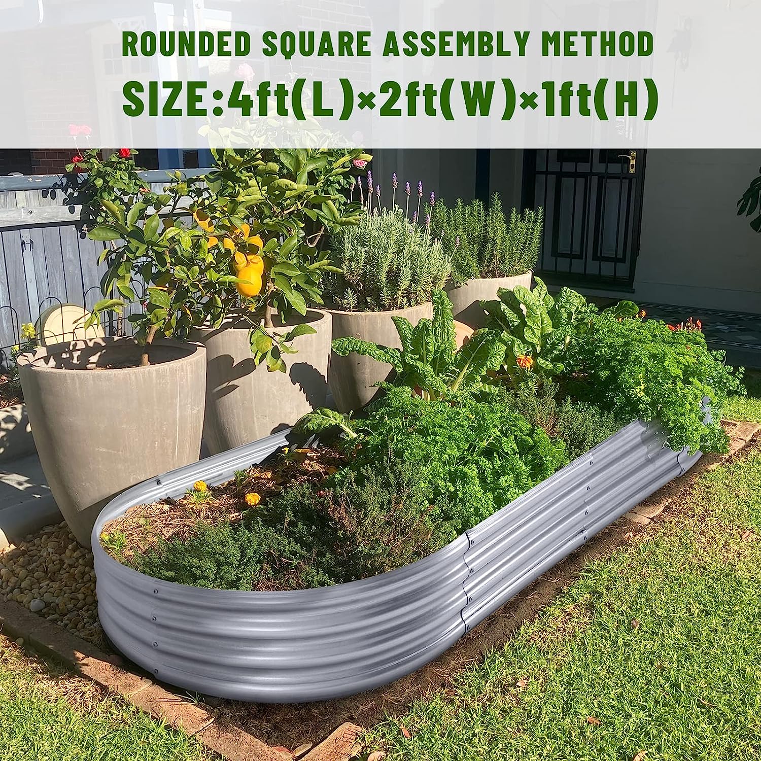 Land Guard Galvanized Raised Garden Bed…