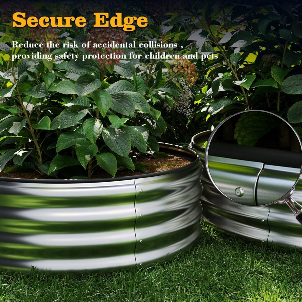 Galvanized Metal Planter Raised Garden Bed Kit for Gardening Outdoor，4x2x1ft Planter Grow Garden Box Raised Flower Bed