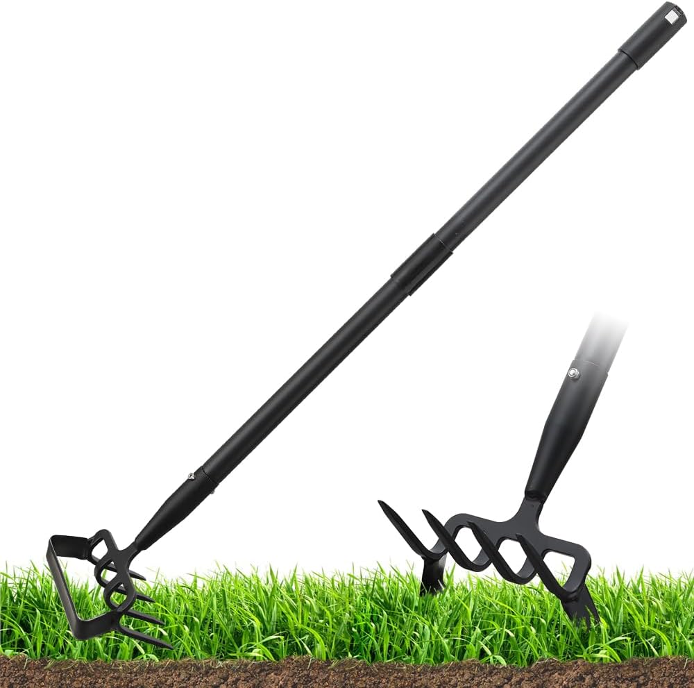 Hula Hoe High Performance Garden Hoe - Versatile Metal Hula Hoe with 73 Adjustable Handle for Efficient Weeding, Digging, Soil Loosening - Durable, Heavy-Duty Scuffle Hoe for Gardeners (62 Inch)