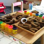 brown letters on table